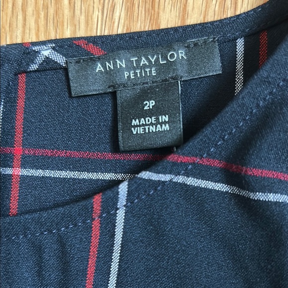 Ann Taylor Blue and Red Asymmetrical Peplum Blouse - Picture 2 of 5